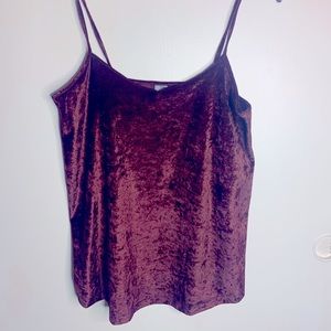 Red velvet tank top